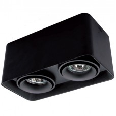 Σποτ Ορθογώνιο Οροφής με ντουί GU10 Αλουμινίου Μαύρο 92DL044S2/BL 